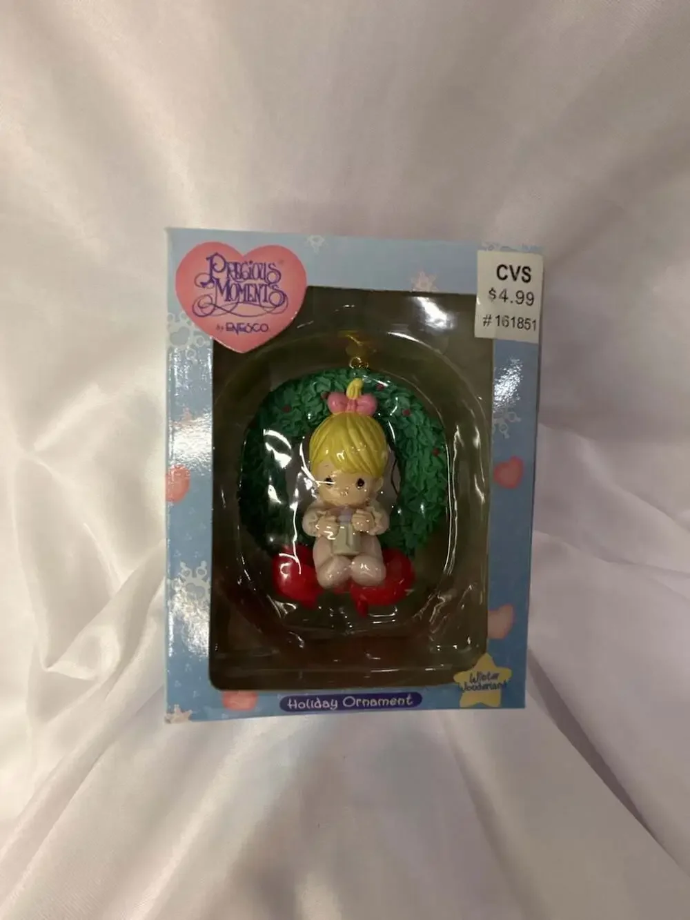 Precious Moments Winter Wonderland Baby Girl on Wreath Ornament